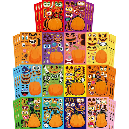 Funny Make Pumpkin Stickers Kids Toddlers 14 Different Designs Face Peaceful Pleasures Health and Wellness