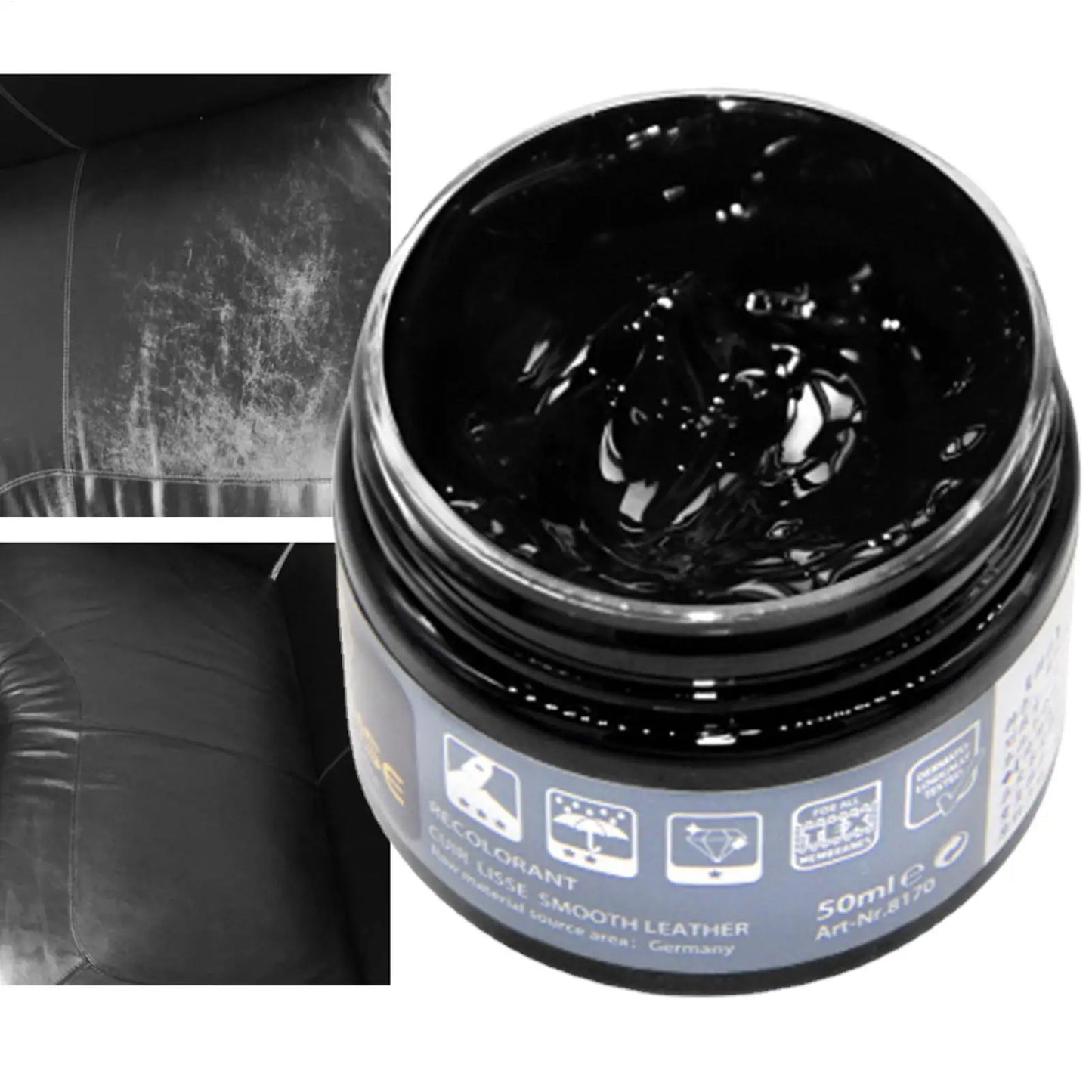Leather Color Restoring Balm, Scratch & Fade Repair Cream for Furniture, Car Seats, Bags, Shoes, Multi-Purpose Dye Conditioner Peaceful Pleasures Health and Wellness