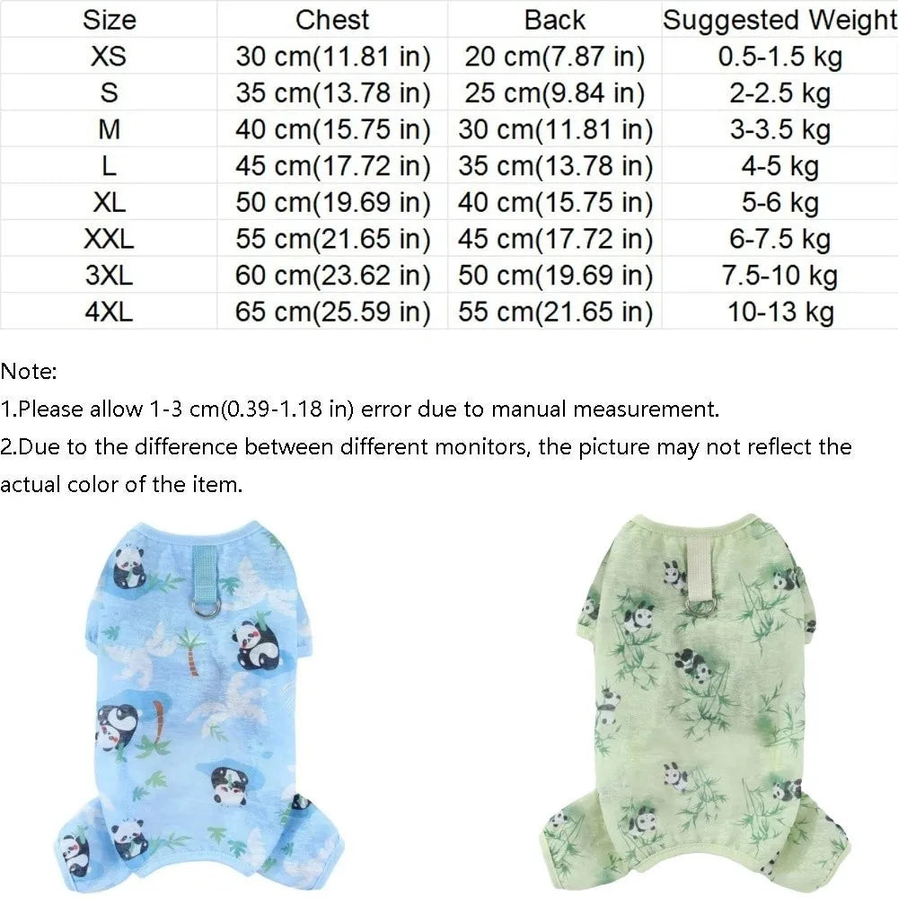 Breathable Dog Cooling Jumpsuit | Panda Print Pet Onesie