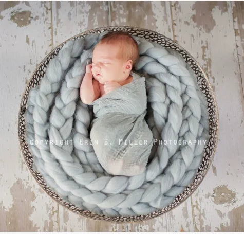 18 micron Chunky merino braid, 2M braid basket filler newborn photography props ニューボーンフォト신생아 사진 newborn acessórios fotografia Peaceful Pleasures Health and Wellness
