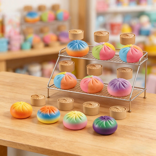 Dumpling Squishy Squeeze Fidget Toy – Kawaii Sensory Stress Ball Squishy Fidget Toy Peaceful Pleasures Health and Wellness