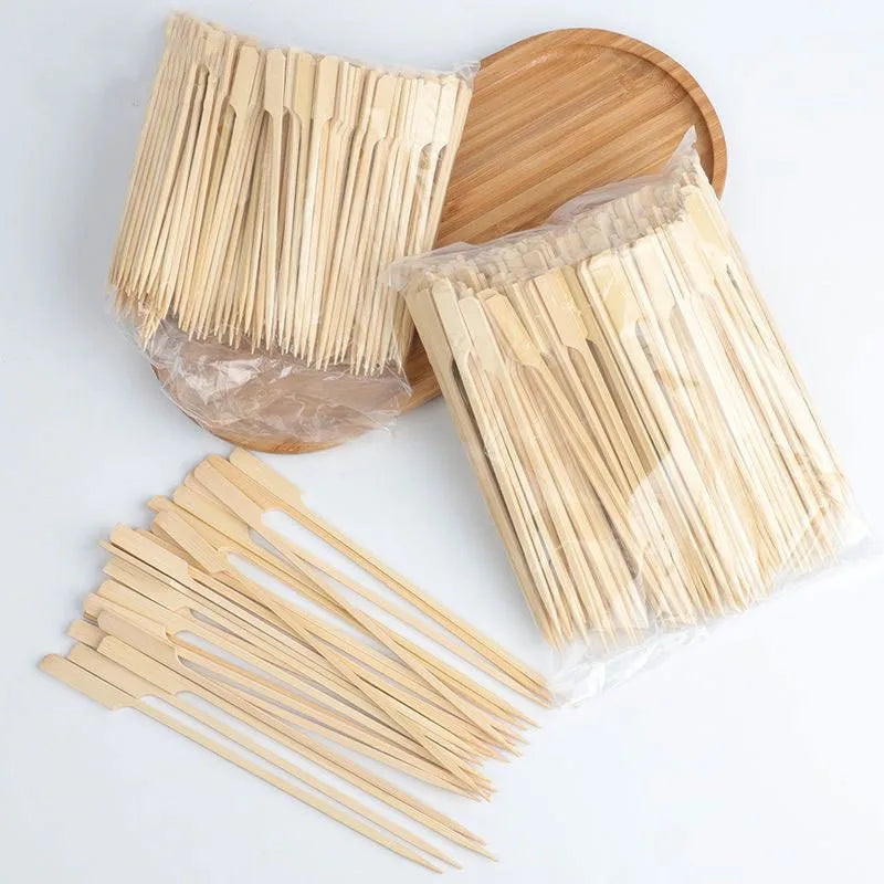100/200PC Disposable Bamboo Skewer Sticks – BBQ, Fruit & Party