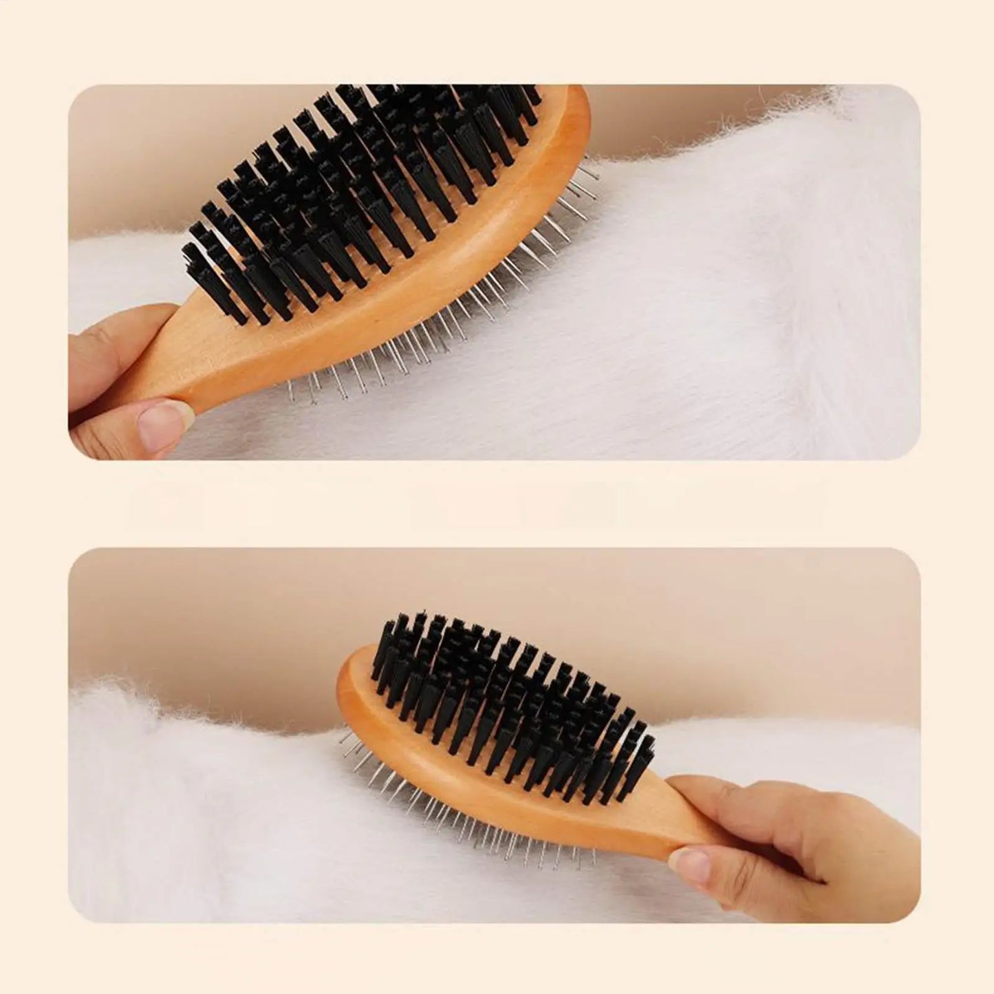Double-Sided Pet Grooming Brush – Dog & Cat Hair Remover