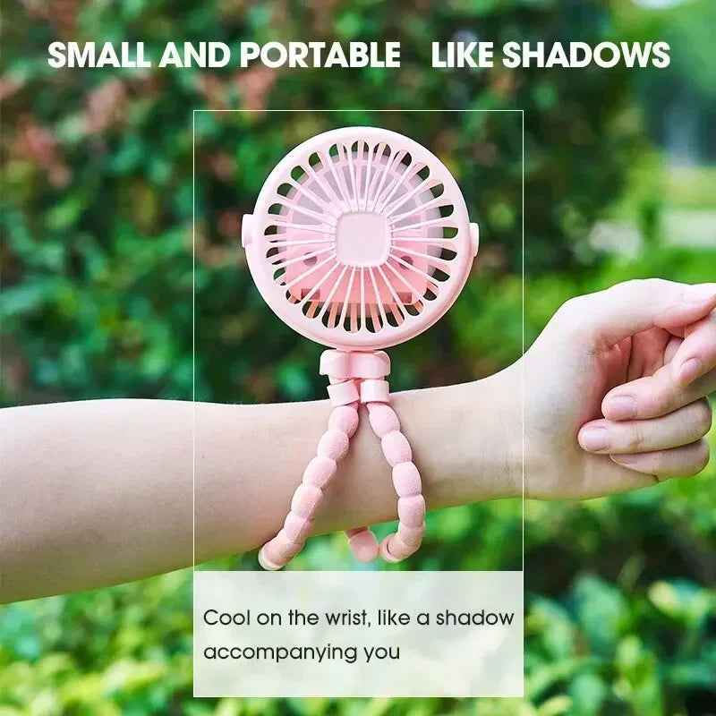 Octopus Clip-On Stroller Fan – 3 Speeds, LED & Flexible Tripod