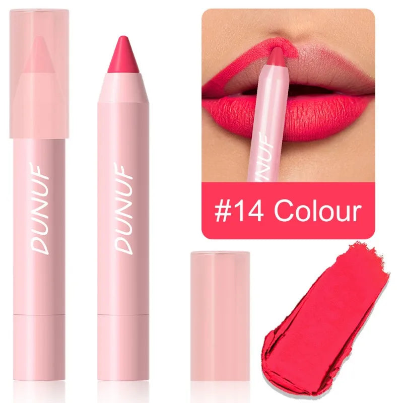 18-Color Matte Velvet Lip Liner Pencil | Waterproof Long-Lasting