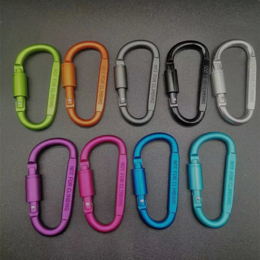 Aluminium Alloy Sports Keychain High Quality Multi Colors with Lock D-shape Carabiner Camping Hiking Hook Outdoor Tool Peaceful Pleasures Health and Wellness