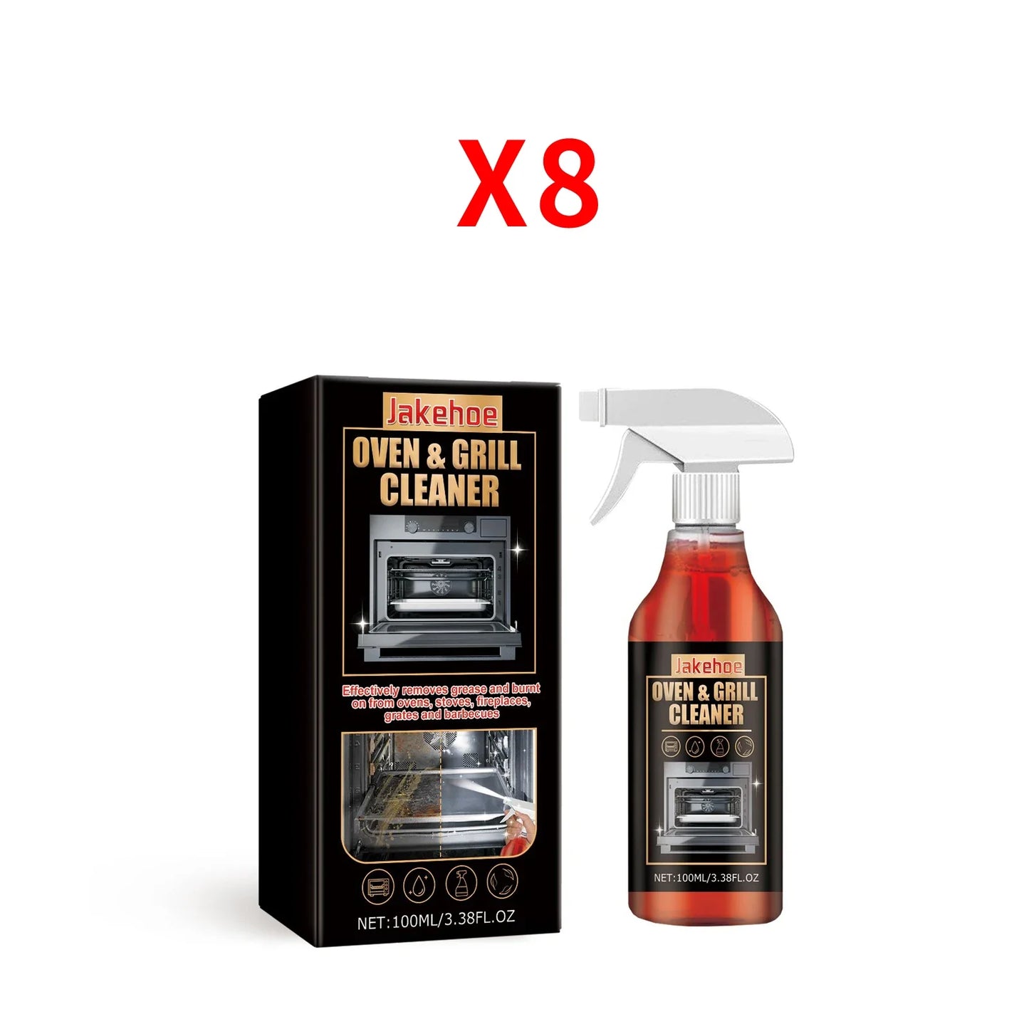 JAKEHOE Oven & Stove Foam Cleaner – Grease & Grime Remover 100ml Oven Foam Cleaner Oasis Select 800ml boxed