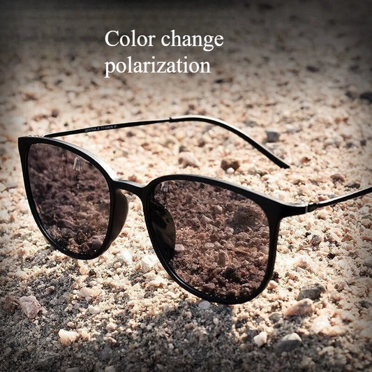 Women's Pure Titanium Polarized UV400 Sunglasses | Round Frame Polarized Sunglasses Peaceful Pleasures Health and Wellness black Self-tinting lenses