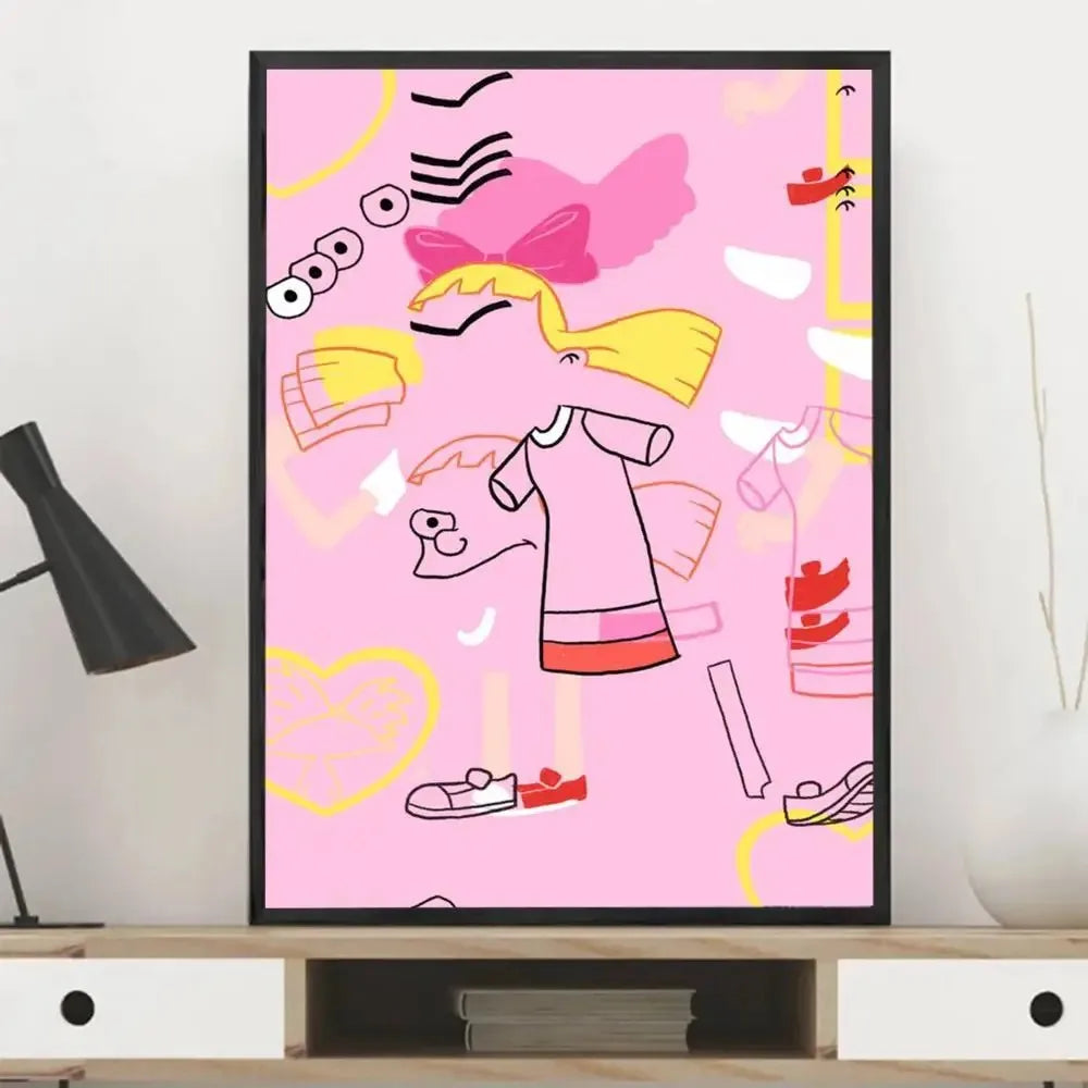 Cartoon Hey ArnoldS Poster Classic Vintage Posters HD Quality Wall Art Canvas Painting Retro Posters for Home Room Wall Decor Peaceful Pleasures Health and Wellness PURPLE 20x30cm Unframed