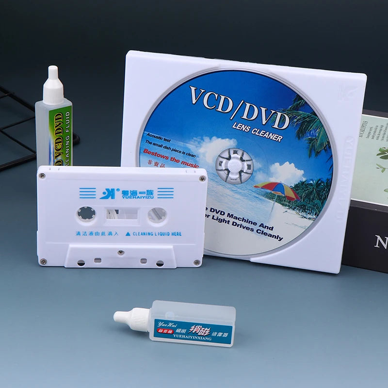 CD DVD Lens & Cassette Tape Head Cleaner Demagnetizer Kit
