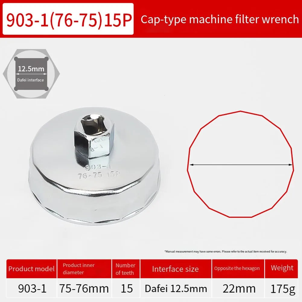 64–89mm Oil Filter Removal Wrench | 1/2" Square Drive Tool