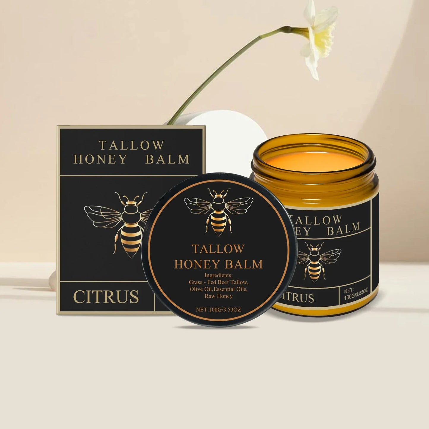 Tallow Honey Cream – Brightening Firming Face & Body Lotion
