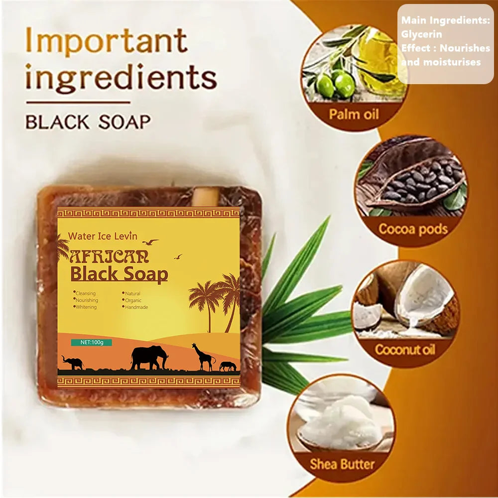 African Black Soap Bar – Cleanse, Exfoliate & Brighten Skin
