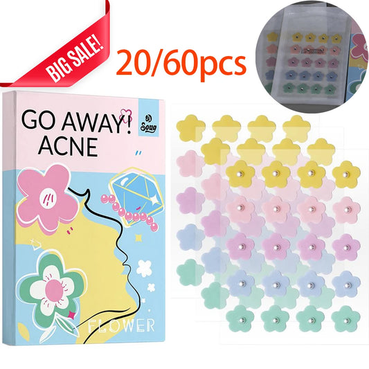 20/60pcs Hydrocolloid Acne Patches Flower Shape Pimple Patch For Face Spot Treatment Stickers For Overnight Makeup Peaceful Pleasures Health and Wellness