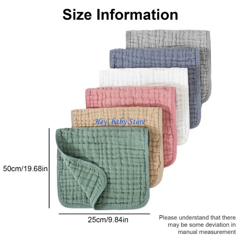 Baby Burp Cloths Set of 6 – 6-Layer Absorbent Cotton Washcloths