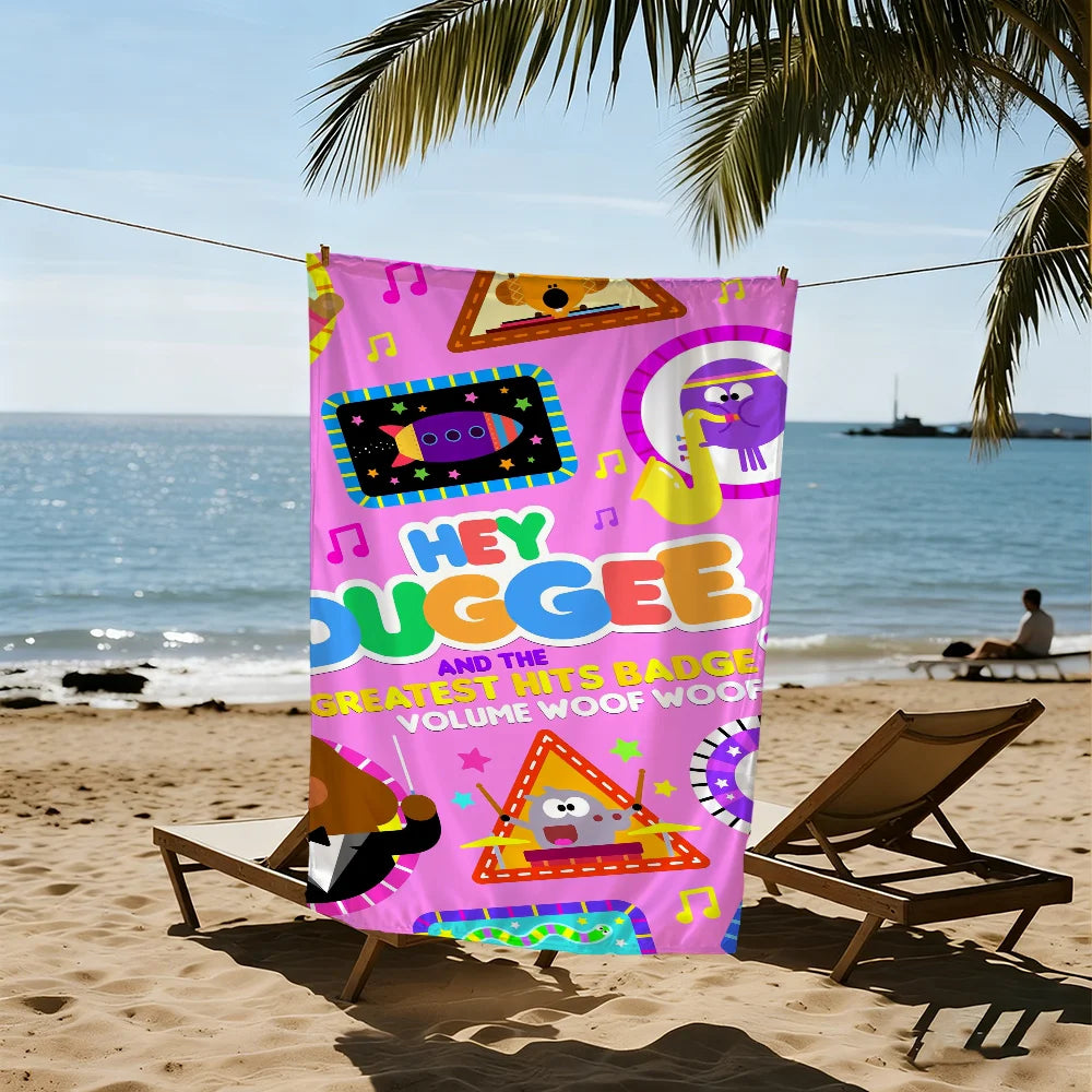 Hey Duggee Quick-Dry Beach Towel | Soft Anime Microfiber Towel Anime Beach Towel Peaceful Pleasures Health and Wellness