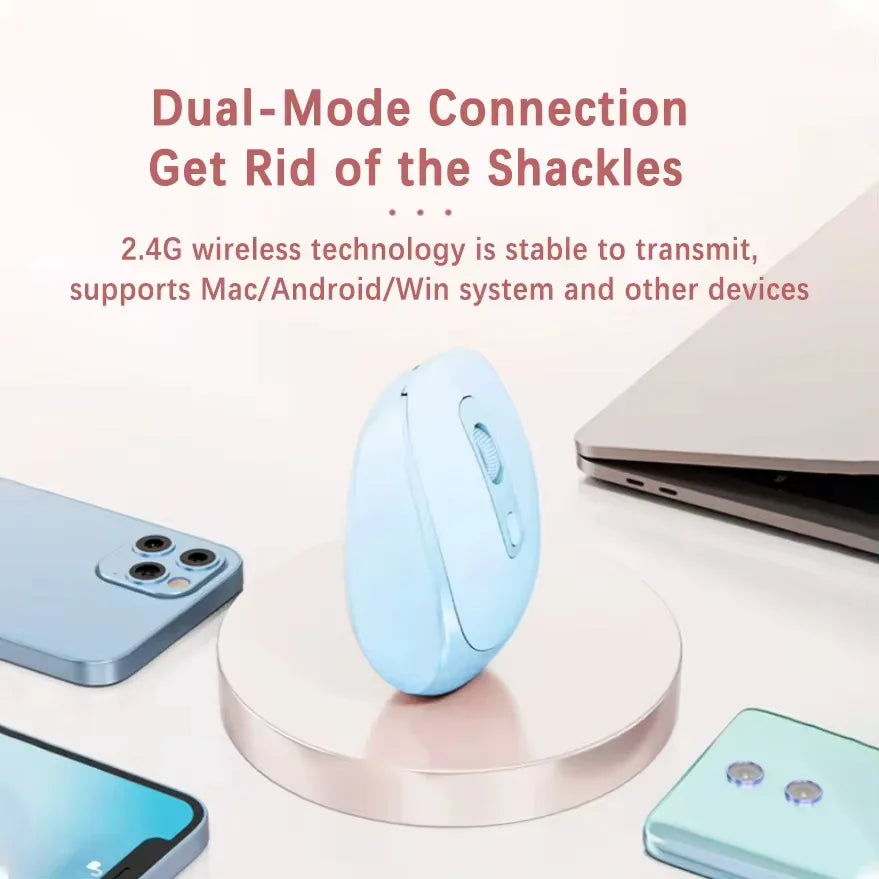 Wireless Computer Mouse Rechargeable 2.4G Bluetooth-Compatible Wireless Mouse USB Silent Gamer Mice For PC Laptop Macbook Tablet Peaceful Pleasures Health and Wellness