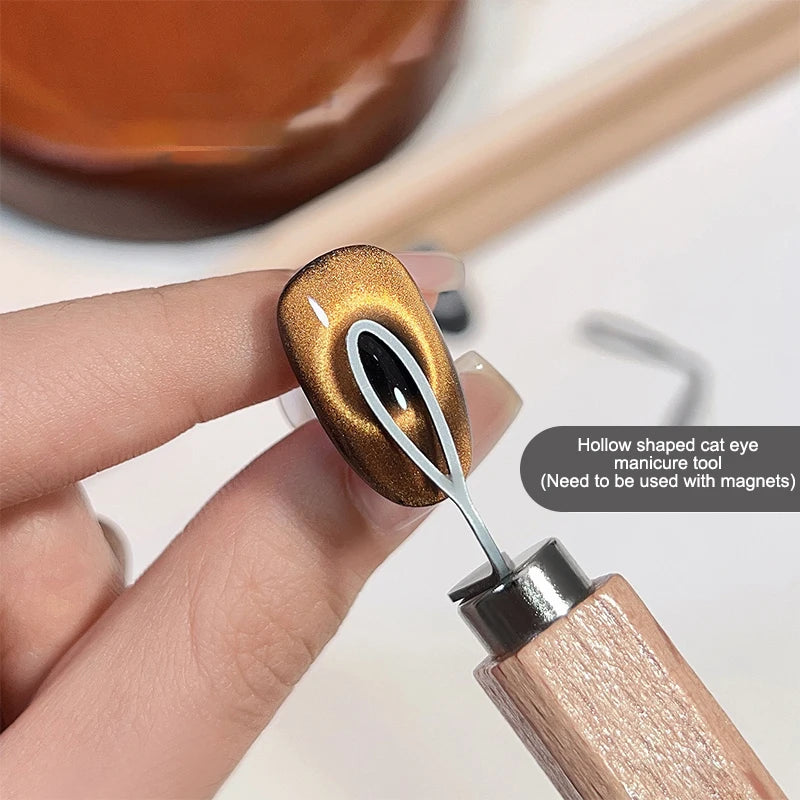 Hollow Shaped Cat Eye Magnet Multi-Function Nail Art Tool Use With Magnet And Cat Eye Gel Polish Hollow Design Nail Accessories Peaceful Pleasures Health and Wellness