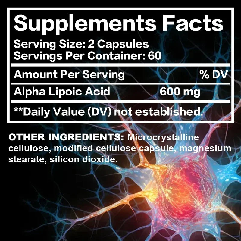 Alpha Lipoic Acid 600mg – Antioxidant & Energy Support Capsules