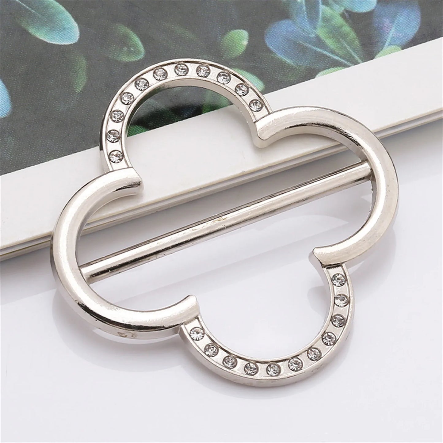 New Fashion Corner Hem Waist Knotted Brooches Crystal Pearl Metal Hijab Scarf Ring Button Shirt T-shirt Fixed Buckle Accessories Peaceful Pleasures Health and Wellness J One Size