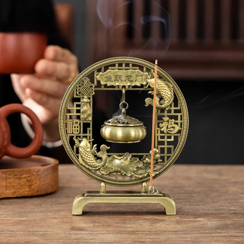 Creative Vintage Hollow Out Metal Incense Burner Holder Exquisite Hill Shape Incense Burner For Yoga Home tea ceremony ornaments Peaceful Pleasures Health and Wellness