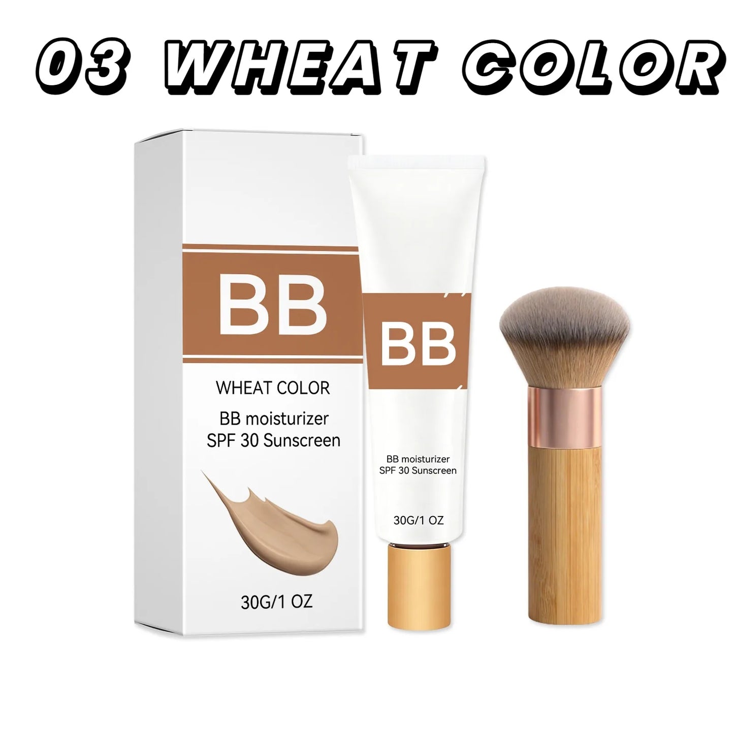 SPF 30 BB Cream Tinted Moisturizer with Hyaluronic Acid & Brush