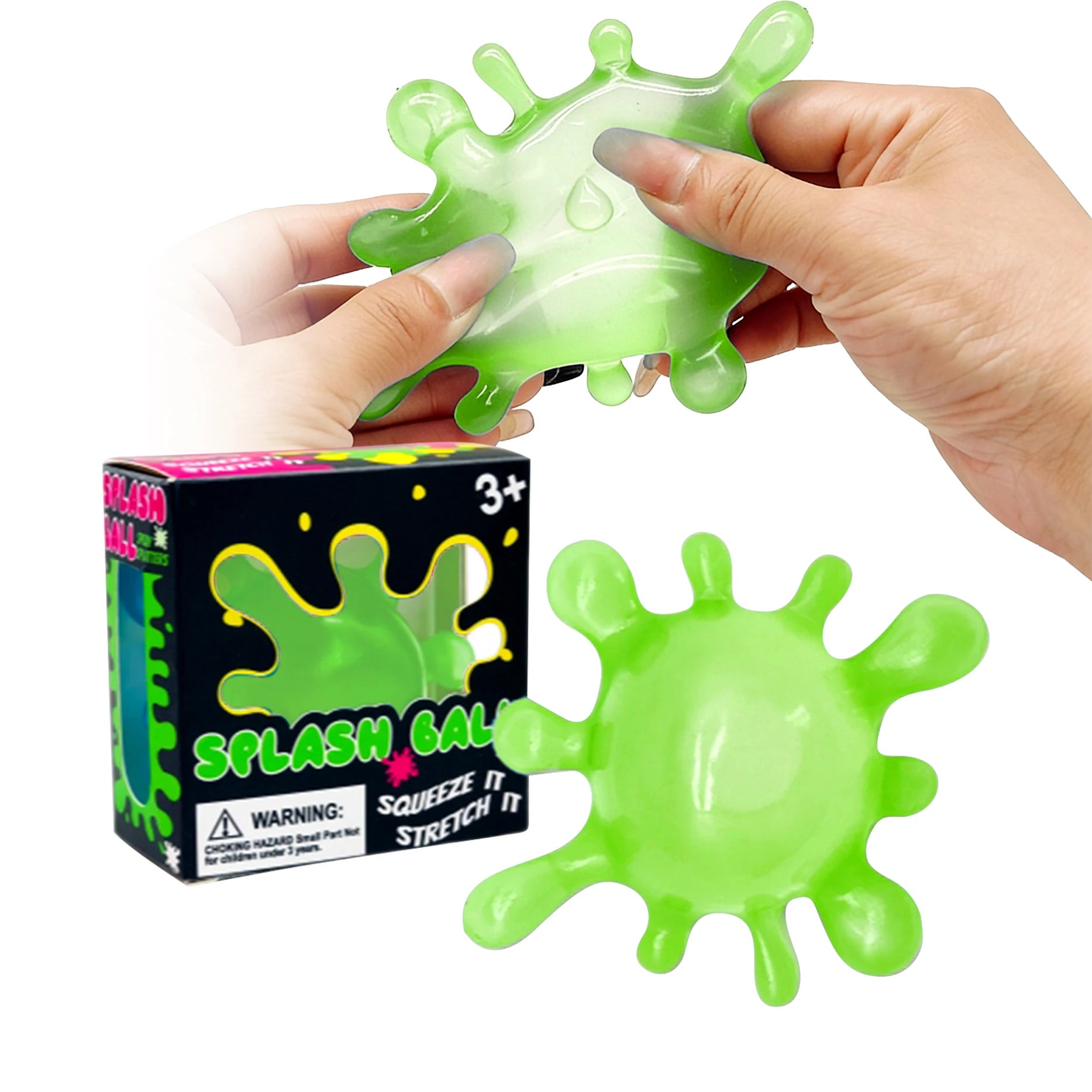 Splash Shaped Squeeze Ball Slow Rebound Stress Relief Fidget Toy Anti Anxiety Office Relaxation Toys Play Gift For Adults Kids Peaceful Pleasures Health and Wellness Green Color