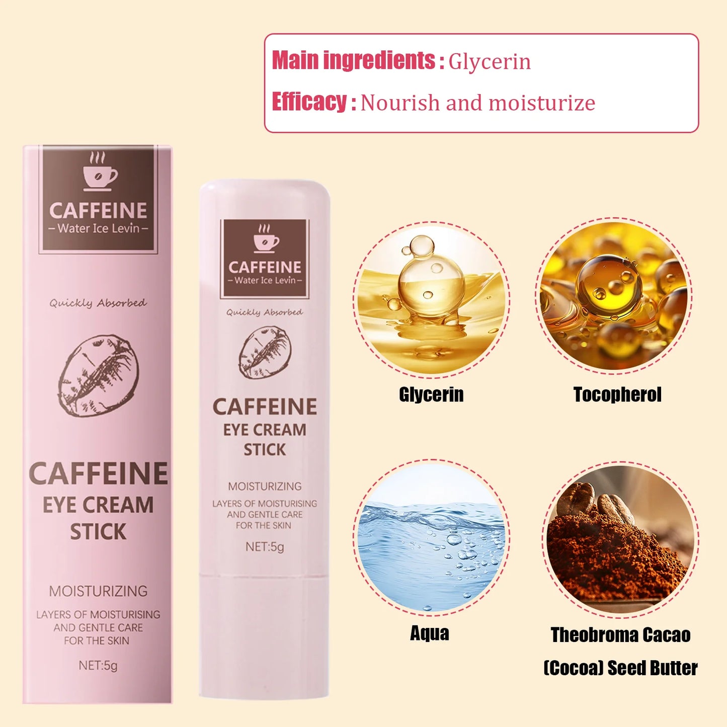 Caffeine Eye Cream Stick – Brightening Moisturizing Eye Serum