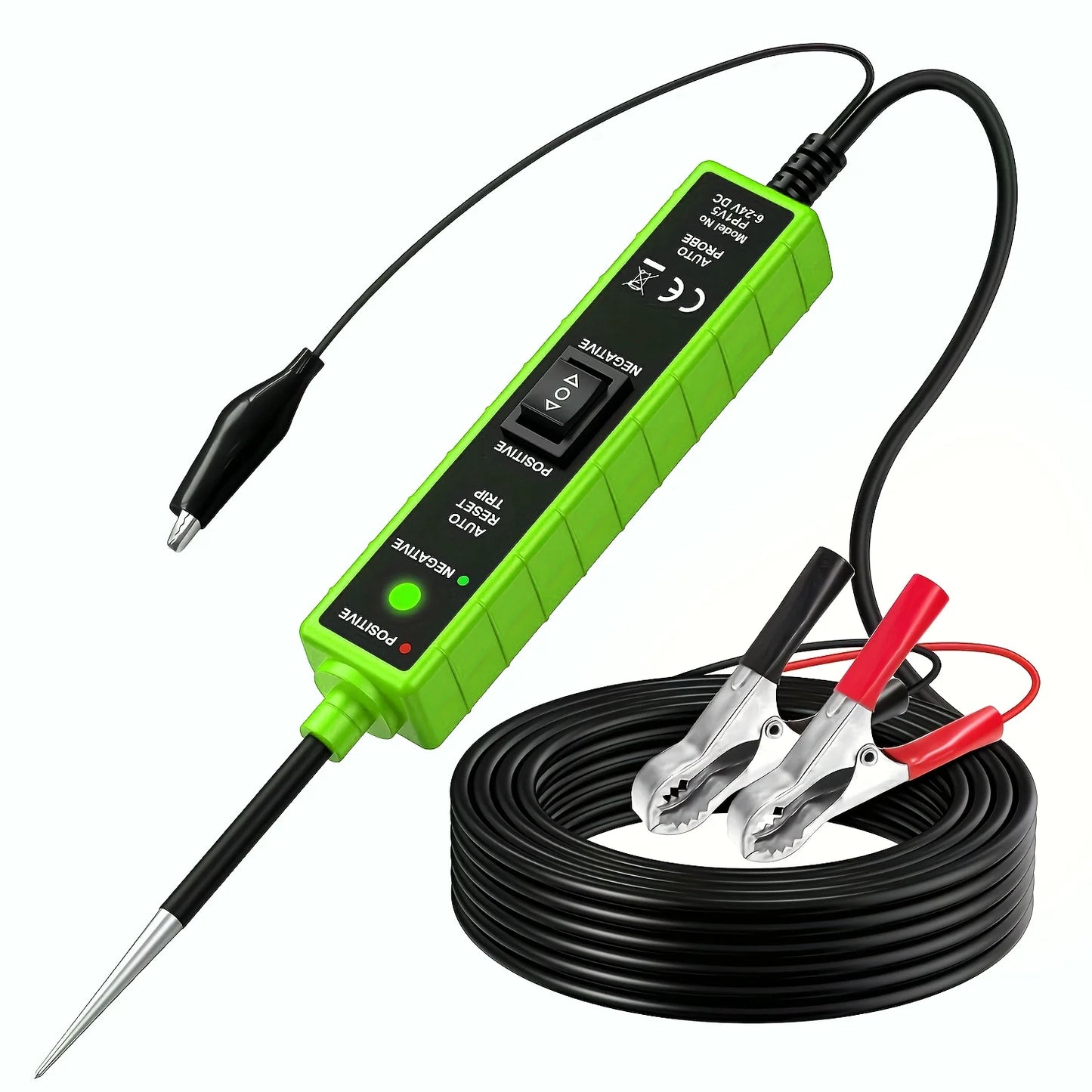 Automotive Circuit Tester 6-24V DC | 13-Ft Probe Test Light Peaceful Pleasures Health and Wellness green