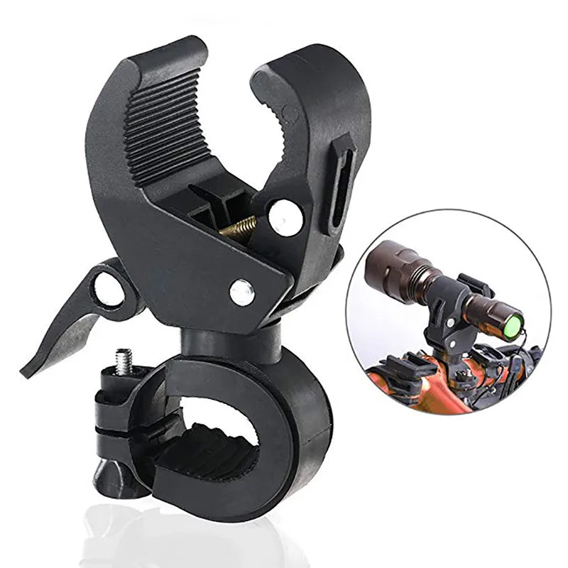 90/360° Rotating Bike Handlebar Flashlight Mount Clamp Holder