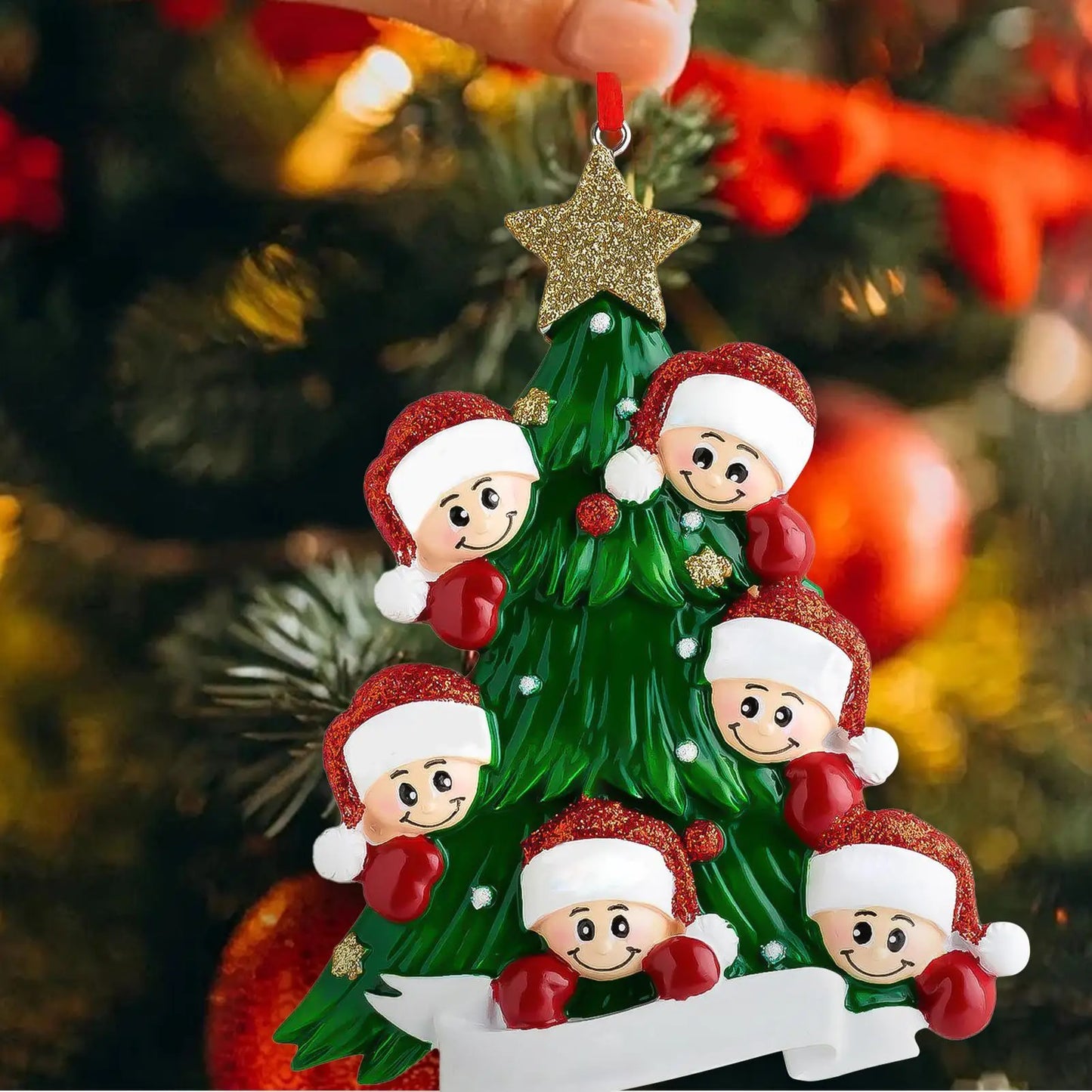 Handmade Resin Christmas Tree Ornament | Festive Figurine Pendant