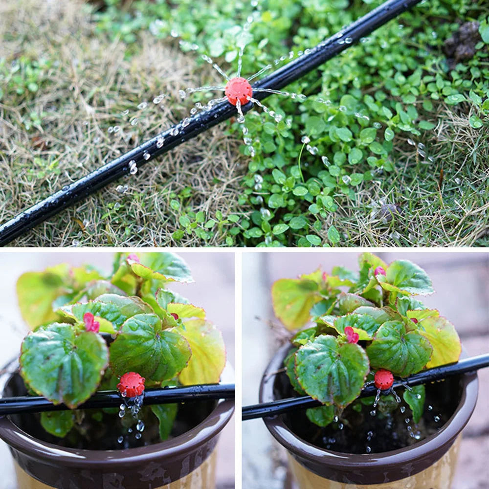 4-Colour 8-Hole Adjustable Dripper Irrigation Nozzle for Garden Plants Hose Watering System Sprinklers 1/4'' Emitter Micro Drip Peaceful Pleasures Health and Wellness