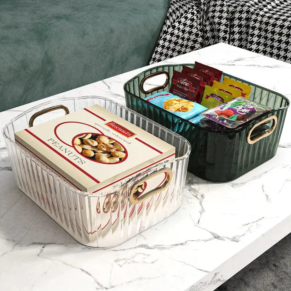 Stackable Clear Desktop Organizer | PET Storage Basket Box