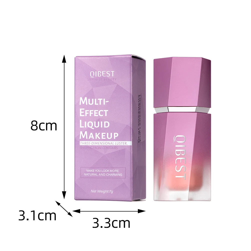 QIBEST Liquid Blusher Natural Cream Cheek Eye Tint Blush Multi-use Makeup Stick Liquid Contouring Highlighter Brighten Cosmetics Peaceful Pleasures Health and Wellness