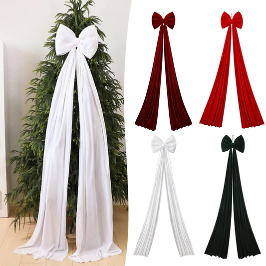 Extra Large Red Velvet Christmas Tree Topper Bow | 200cm Christmas Tree Topper Peaceful Pleasures Health and Wellness