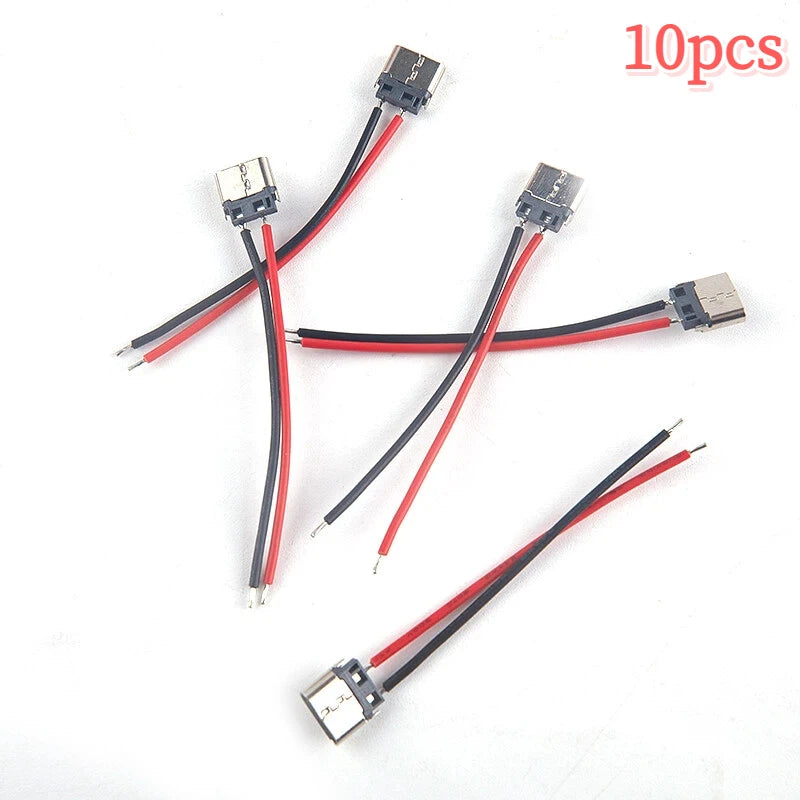 5/10pcs USB Type-C 2P Welding Wire Female Contor Cable For Mobile Phone Charging Peaceful Pleasures Health and Wellness 10pcs