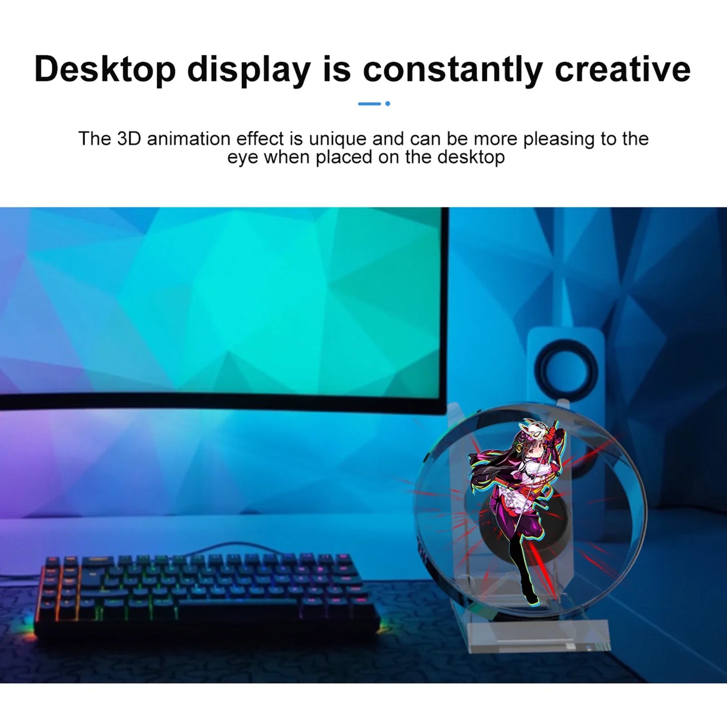 Mini 3D Holographic Projector Fan – LED Hologram Display