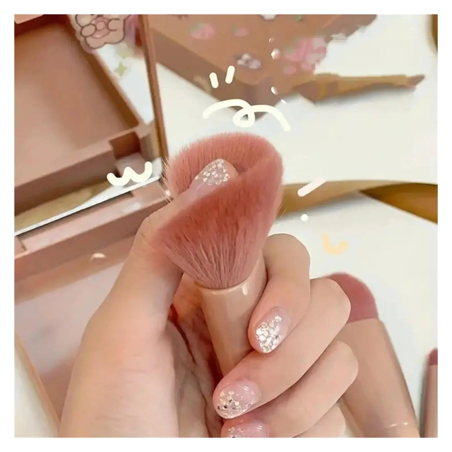 5-Piece Mini Travel Makeup Brush Set with Case & Mirror