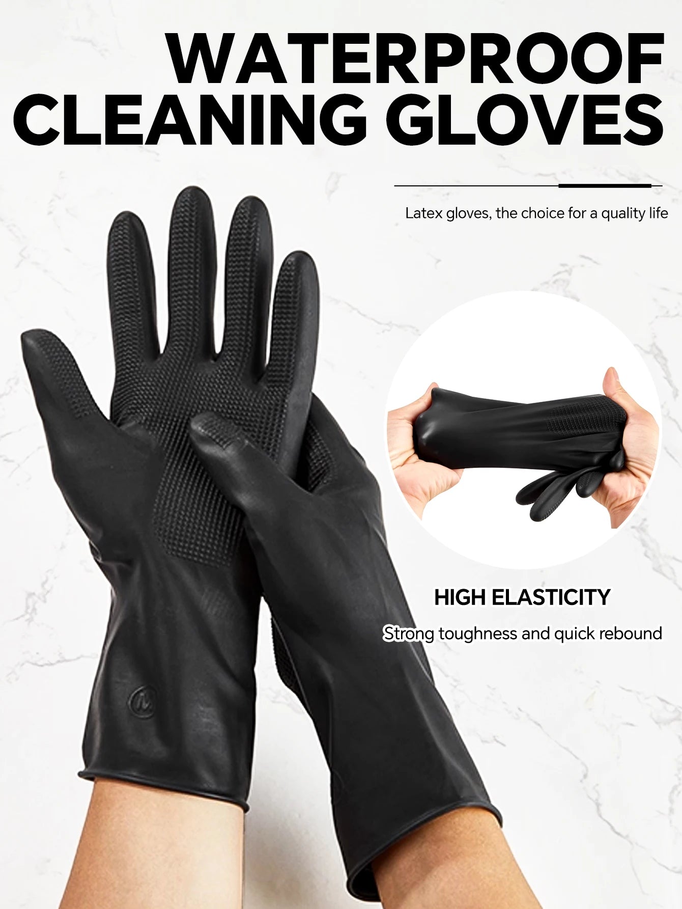 Professional Black Latex Rubber Gloves High Elasticity Anti-Corrosion Waterproof Non-Slip - Ideal for Hair Dyeing and Perming Peaceful Pleasures Health and Wellness