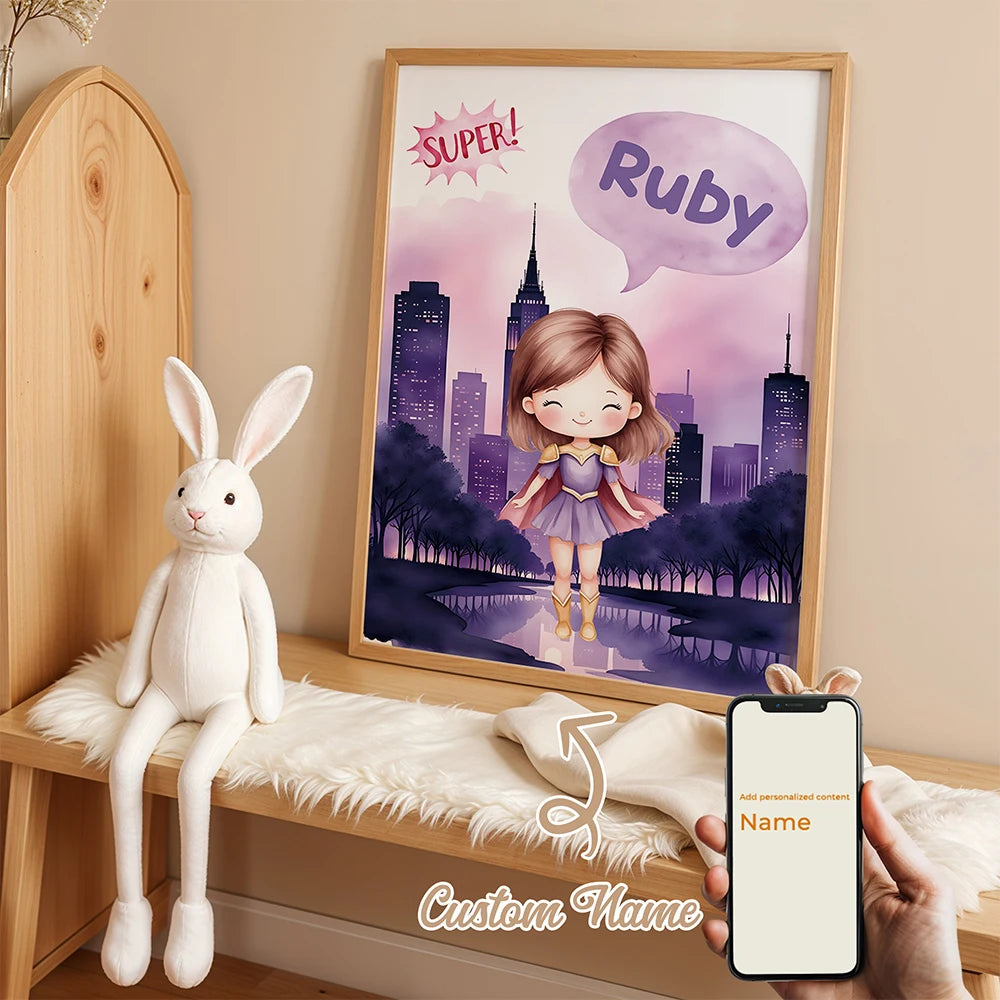 Personalized Superhero Name Canvas Wall Art | Kids Room Decor