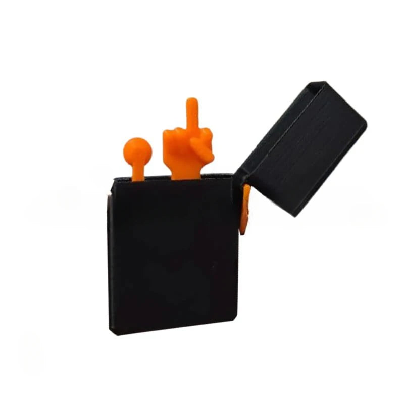 Creative Personality Funny Middle Finger Lighter 3D Printing Plastic Middle Finger Surprise Gift Party Gatherings Spoof Gifts Peaceful Pleasures Health and Wellness black