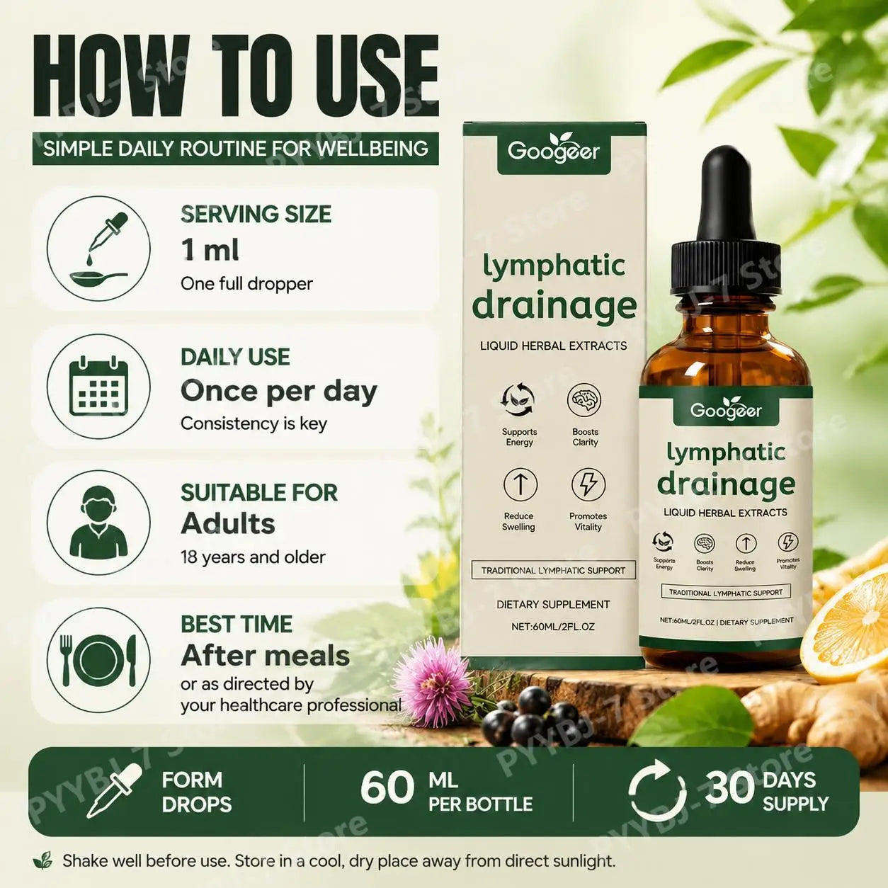 Lymphatic Support Herbal Drops – Red Clover & Botanical Blend
