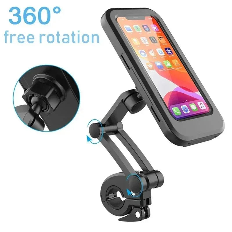 360° Waterproof Bike Phone Mount | IPX7 Handlebar Holder