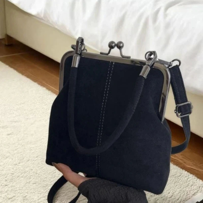 Retro Frosted Faux Suede Crossbody Bag | Large Capacity Clutch