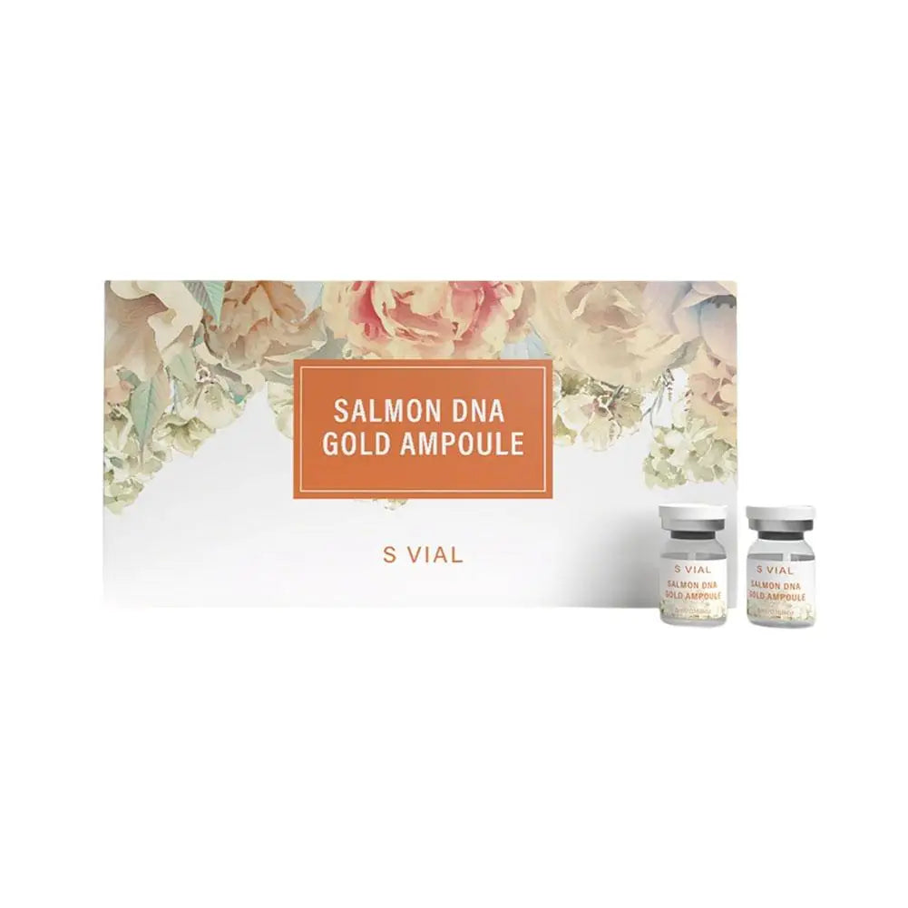 Salmon DNA Facial Essence Gold Ampoule Skin Booster Serum Kit Brightening Whitening Moisturizing Rejuvenation Care Skin Peaceful Pleasures Health and Wellness A