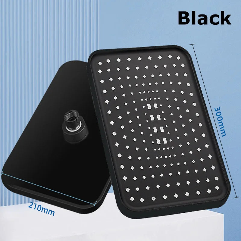 30cm Rainfall Shower Head – 360° Rotation, High Flow & Water Saving