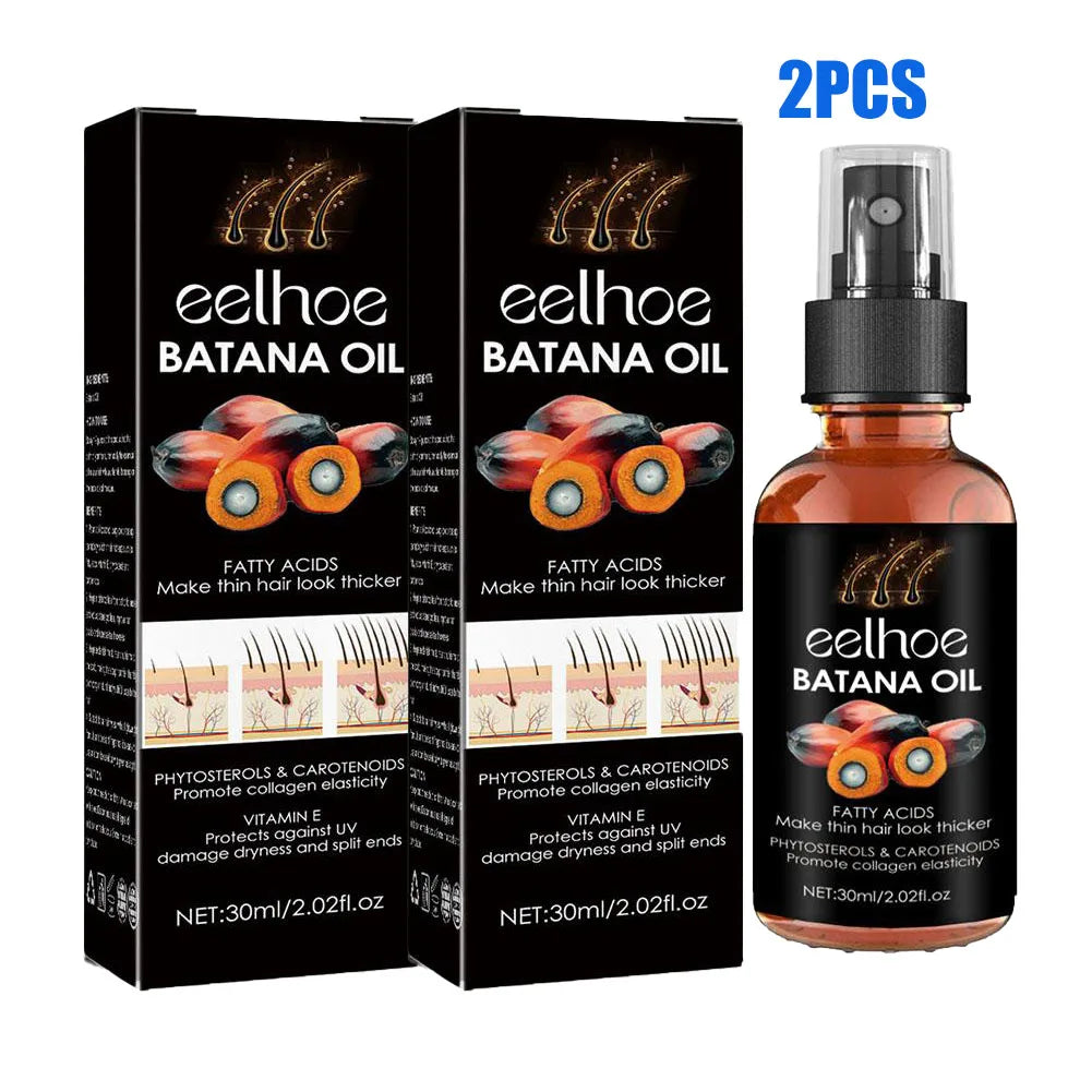 1/2pcs Batana Hair Oil Mask Essential Oil Supple Dry Hair Keratin Plant Complex Oil Dry Damaged Hair Repair Care Products Peaceful Pleasures Health and Wellness 2pcs 30ml Spray