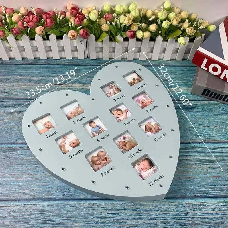 Baby's First Year Photo Frame with Light | 12 Month Milestone