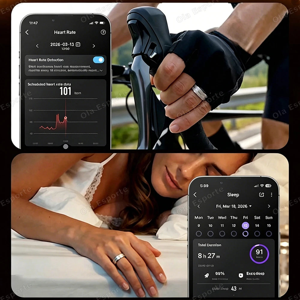 24-Hour Heart Rate Blood Oxygen Health Monitor Smart Ring Men Women Multi-Sport Mode IP68 Waterproof Count steps Smartring New Peaceful Pleasures Health and Wellness