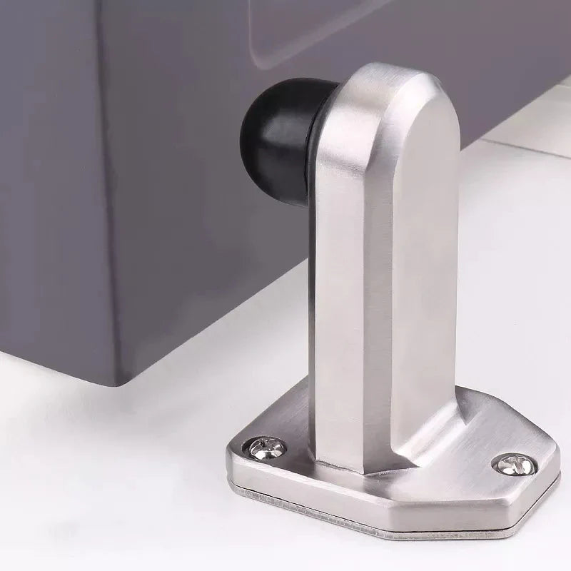 Heavy Duty Stainless Steel Glass Door Stop & Rubber Buffer